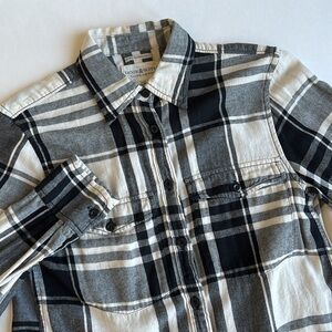 Vintage Denim & Supply Ralph Lauren Flannel Ivory Black Plaid Shirt Women’s‎ XS